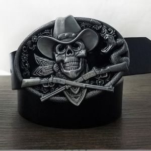 Cowboy Skull skeleton belt buckle